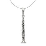 Sterling Silver 3D Antiqued Clarinet Necklace