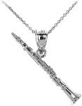 Sterling Silver Clarinet Music Jewelry