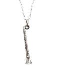 Sterling Silver 3D Clarinet Charm Necklace, 18