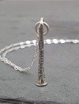 Sterling Silver 3D Clarinet Charm Necklace, 18