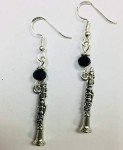 Clarinet Necklace & Earring Set with Black Beads