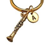 Personalized Clarinet Keychain with Initial Charm