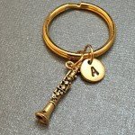 Personalized Clarinet Keychain with Initial Charm