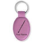 Personalized Pink Clarinet Oval Keychain