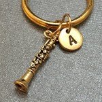 Personalized Clarinet Keychain with Initial Charm