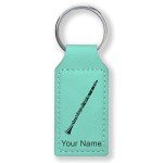 Personalized Teal Clarinet Keychain with Engraving