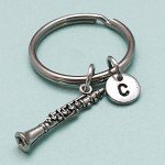 Personalized Clarinet Keychain with Initial Charm