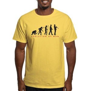 Evolution of Man Clarinet Player T-Shirt in Yellow