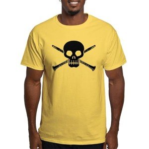 Clarinet Skull Graphic Tee for Men