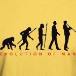 Evolution of Man Clarinet Player T-Shirt in Yellow