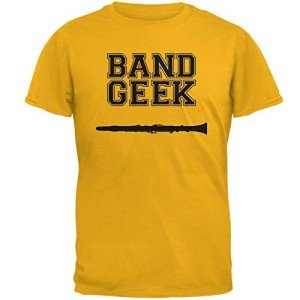 Band Geek Clarinet T-Shirt for Men, Gold