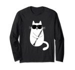 Cool Cat Playing Clarinet Long Sleeve T-Shirt