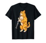 Funny Cat Clarinet Player T-Shirt for Music Lovers