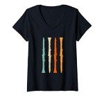 Retro 70s Clarinet Mom V-Neck T-Shirt