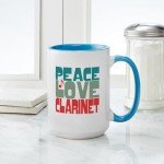 Peace Love Clarinet 15 oz Ceramic Mug