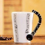 Musical Notes Clarinet Coffee Mug with Unique Handle