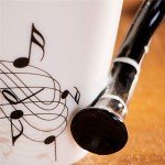Musical Notes Clarinet Coffee Mug with Unique Handle