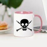 Clarinet Skull Design Ceramic Coffee Mug - 11 oz