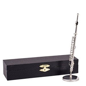Miniature Silver Tone Clarinet Tabletop Decor 6