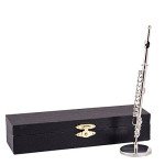 Miniature Silver Tone Clarinet Tabletop Decor 6