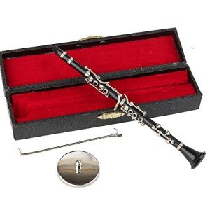 Miniature Clarinet with Stand and Case Ornament