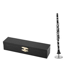 Mini Black Clarinet Model for Dollhouse Decor