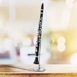 Mini Black Clarinet Model for Dollhouse Decor