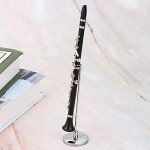 Mini Black Clarinet Model for Dollhouse Decor