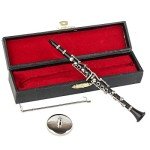 Miniature Clarinet with Stand and Case Ornament