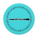 Aqua Music Notes PopGrip for Clarinet Players