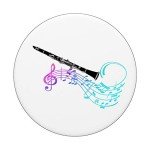 Colorful Watercolor Clarinet PopSockets Phone Grip
