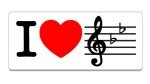 I Love Music B Flat Clarinet Vinyl Sticker