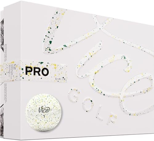 VICE Pro Golf Balls - Green & Yellow Drip Design
