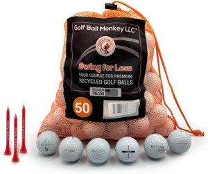 50 Pack Recycled Taylormade Golf Balls + Tees