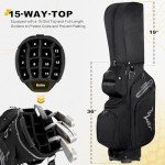 UNIHIMAL 15-Way Golf Cart Bag with Rain Cover