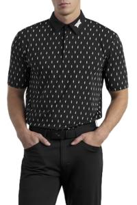 PXG Men's Cactus Print Comfort Fit Polo Black