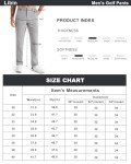 Libin Men's Lightweight Stretch Golf Pants - Light Grey