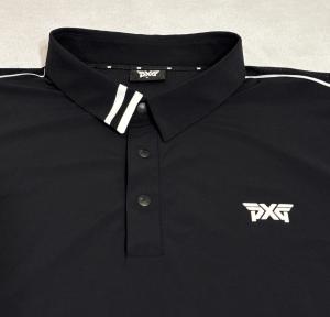 PXG Men's Black Performance Stretch Golf Polo