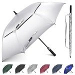 Gonex 68 Inch Windproof Golf Umbrella - Black