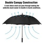 ACEIKen 72-Inch Windproof Golf Umbrella - Black