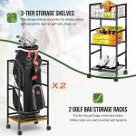 Garage Golf Bag Storage Organizer for 2 Bags