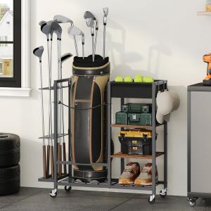 Golf Garage Organizer and Bag Stand
