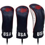 Premium Leather Golf Head Covers Set (Navy)