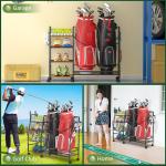 Portable Golf Bag Storage Rack with Wheels