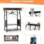 Wall Mount Organizer for 2 Golf Bags