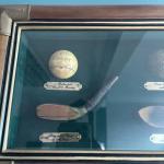 Antique Golf Equipment Shadow Box with Balls & Clubs