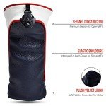 Premium Leather Golf Head Covers Set (Navy)