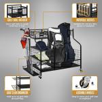 Black Steel Golf Bag and Equipment Storage Rack