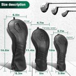 3-Piece Golf Club Headcovers in Classic Black