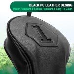 3-Piece Golf Club Headcovers in Classic Black